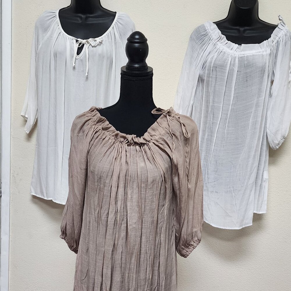 3 NWT Shirts, 2 cream and 1 beige - Perfect for everyday!